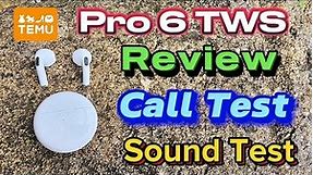 Pro 6 TWS Hi-Fi stereo wireless earbuds for Android or iPhone review Airpods