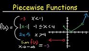 Graphing Piecewise Functions, Domain & Range - Limits, Continuity, & Absolute Value ,