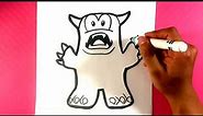 How to Draw Cute Monster - Easy Drawings