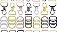 56 Pieces D Rings for Purse Bag Hardware Purse for Bag Making Buckles Craft (Mixed Color,25 mm)