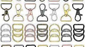 56 Pieces D Rings for Purse Bag Hardware Purse for Bag Making Buckles Craft (Mixed Color,25 mm)