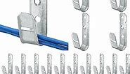 Gisafai 25 Pcs Cable Support J-Hook, Garage Hooks for Hanging, Heavy Duty Metal Network J-Hook for Cable and Wire Management Wall Mount J Utility Hooks, G60 Galvanized Steel(Silver, 3/4 Inch)