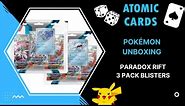 Pokémon Unboxing - Scarlet & Violet Paradox Rift 3 Pack Blisters