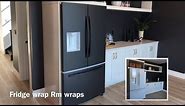 Matte black refrigerator wrap