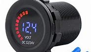 TIYANG LED Digital Voltmeter 12V 24V Voltage Gauge for Car Boat RV Truck Motorcycle Camper Battery Volt Meter