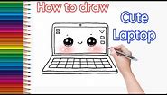 How To Draw A Cute LAPTOP Clipart,To Draw step by step, DL cute things