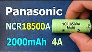 Panasonic NCR18500A 2000mAh 18500 size Li ion cell discharge capacity test