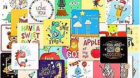 Teling 120 Pieces Lunch Box Notes for Kids Cute Lunchbox Notes for Kindergartners Inspirational and Motivational Kids Lunch Box Notes Back to School Gifts for Kids,60 Style (Lovely Style)