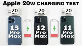 Apple 20w Charging Test With USB C Cable⚡ 13 Pro Max | 12 Pro Max | 11 Pro Max 20 Watt Charger Test