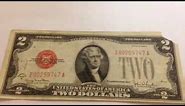 1928 Two Dollar United States Bill