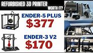 Is it worth it to buy a refurbished 3D printer? Refurbished Ender-3 V2 and Ender-5 Plus from Comgrow