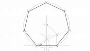 How to draw a regular heptagon knowing the length of one side