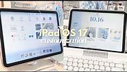 How I customize iPad OS 17 homescreen & lockscreen with focus mode ♡☁️ aesthetic widgets ft MD Blank