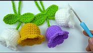 crochet bell flower keychain for beginners, crochet an eye catching flower! crochet keychain