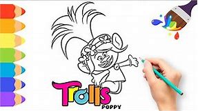 Draw Cute Trolls | Trolls Drawing Poppy | Trolls Cute Drawing