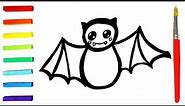 Baby bat coloring and drawing for Children