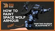 How I paint Space Wolves Armour - Ragnar Pt. 1 - Miniature painting tutorial