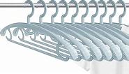 Plastic Clothes Hanger, Extra Thick Plastic Wide Shoulder Adult 360 Degrees Rotate Slip Resistant Standard Clothing Hanger Ideal for Everyday Use Light Blue 10 Pack