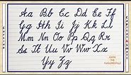 CURSIVE WRITING SMALL AND CAPITAL (A TO Z ) LETTERS IN FOUR LINES