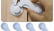 Cabinet Door Locks for Baby Proof and Child Safety, 4 Pack Cabinet Locks with Adhesive for Drawer Cupboards Fridge Closet and Pantry, Childproof Door Latch for Protecting Kids (White-4PCS)
