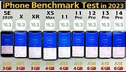 iPhone Benchmark Test 2023 : SE 2020 vs X vs XR vs XS Max vs 11 / 11 Pro / 12 Pro / 13 Pro / 14 Pro