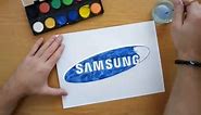 How to draw the Samsung logo - Drawing famous logos