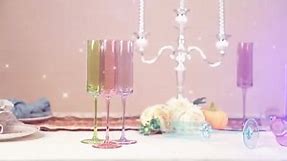 Colored champagne flutes