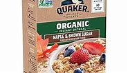 Quaker Instant Organic Oatmeal Maple & Brown Sugar Breakfast Cereal, 8 Packets Per Box (Pack of 6 Boxes)