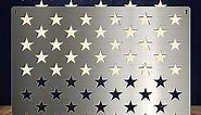 American Flag 201 Stainless Steel 50 Stars Stencil, Metal Flag Templates, for Carving Stars on Wood, Fabric, Paper, Walls Art, Artists' Drawing (50 Stars Stencil- Large)