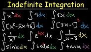 Indefinite Integral - Basic Integration Rules, Problems, Formulas, Trig Functions, Calculus