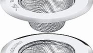 Mesh Sink Strainer Set of 2, MSY BIGSUNNY Stainless Steel Kitchen Sink Strainer Kitchen Drain Strainer with Large Wide Rim 4.5 inch Diameter for Kitchen Sinks