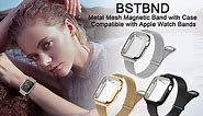 Metal Mesh Band with Case Compatible with Apple Watch Bands