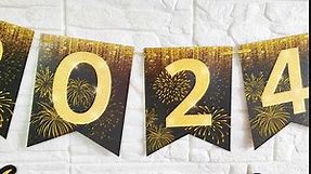 Happy New Year Banner 2024 New Years Eve Party Supplies 2024 Happy New Year Decorations Happy New Year Sign Backdrop Decoration for 2024 New Years Party Supplies New Year Eve Decorations