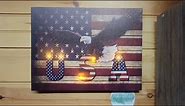 alottagifts American Flag USA Eagle LED Canvas Wall Art Print (12'' x 16'', Living Room Decor, Art Deco, Modern Artwork)
