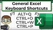 Excel General Keyboard Shortcuts