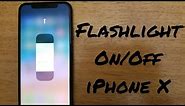 How to turn flashlight On Off iPhone X, 8 / 8 Plus