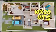 Casa de 1 piso con 4 Dormitorios y 2 baños 180m2 / House 10x20 Mts