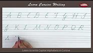 Cursive Writing | How to Write Capital Alphabets in Cursive | Alphabets Cursive Handwriting Letters