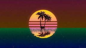 Vaporwave Palm Trees Sunset Live Wallpaper