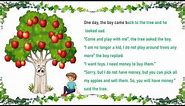 The Boy and The Apple Tree | English Story | Moral story