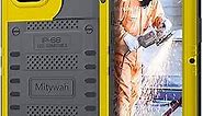 Mitywah Waterproof Case for iPhone 13, Heavy Duty Military Grade Drop Protection Phone Case with Built-in Screen Protector, 360° Full Body Protection Metal Armor Dropproof Case 6.1 inch, Yellow
