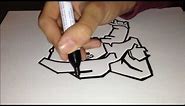 How to draw graffiti character - Gangster Black & White