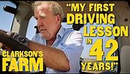 Jeremy Gets His First Tractor Driving Lesson | Clarkson's Farm