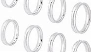 UNICRAFTALE 8Pcs 4 Sizes 304 Stainless Steel Ring Blank Settings Round Groove Ring Components Size 7-10 Ring Core Blank for Inlay Ring Jewelry Making