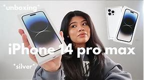 iPhone 14 pro max (silver) unboxing + first impressions 2023
