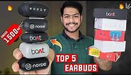 Top 5 Best Earbuds Under 1500 Rs|🔥Best Boat TWS Earbuds Of 2024| Boat 141, Noise vs102 & More|