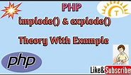 implode() and explode() function in php