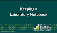 Mini Series Part 1 - Keeping a Laboratory Notebook
