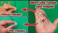 How To Make USB Charging Socket | Micro USB Female Charging Socket | Female Adapter| Charging Socket