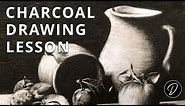 Charcoal Pencil Tutorial: Simple Still Life